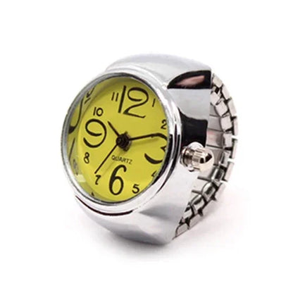 Vintage Punk Ring Watch – Retro Roman Numeral Quartz Finger Watch, Elastic Alloy Strap, Unisex Couple Jewelry Clock Ring for Women & Men