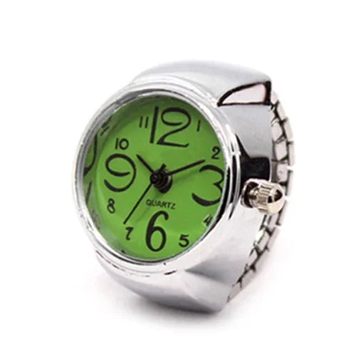 Vintage Punk Ring Watch – Retro Roman Numeral Quartz Finger Watch, Elastic Alloy Strap, Unisex Couple Jewelry Clock Ring for Women & Men
